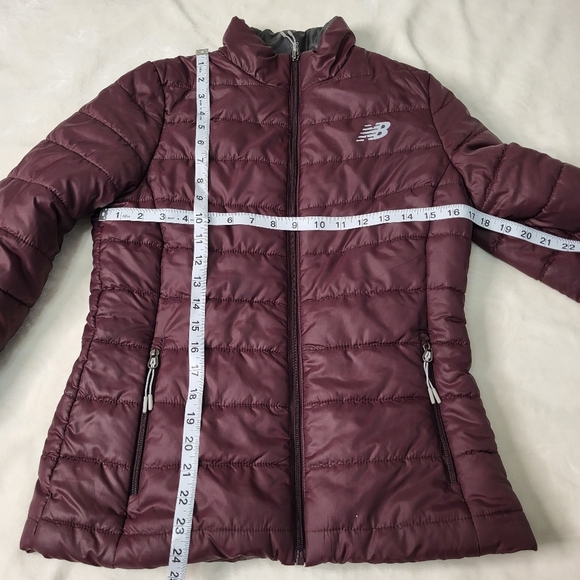 New Balance Women's Puffer Jacket - Burgundy - Picture 10 of 12